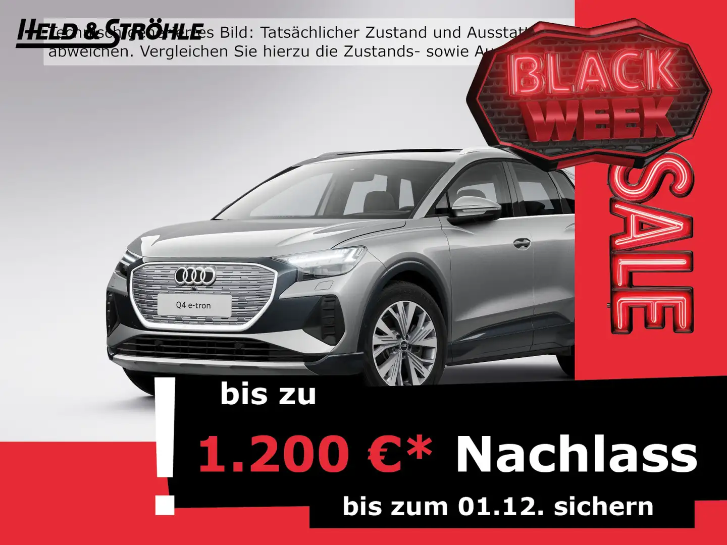 Audi Q4 e-tron 45 qu AHK HuD LEDER NAVI MATRIX PANO Grau - 1