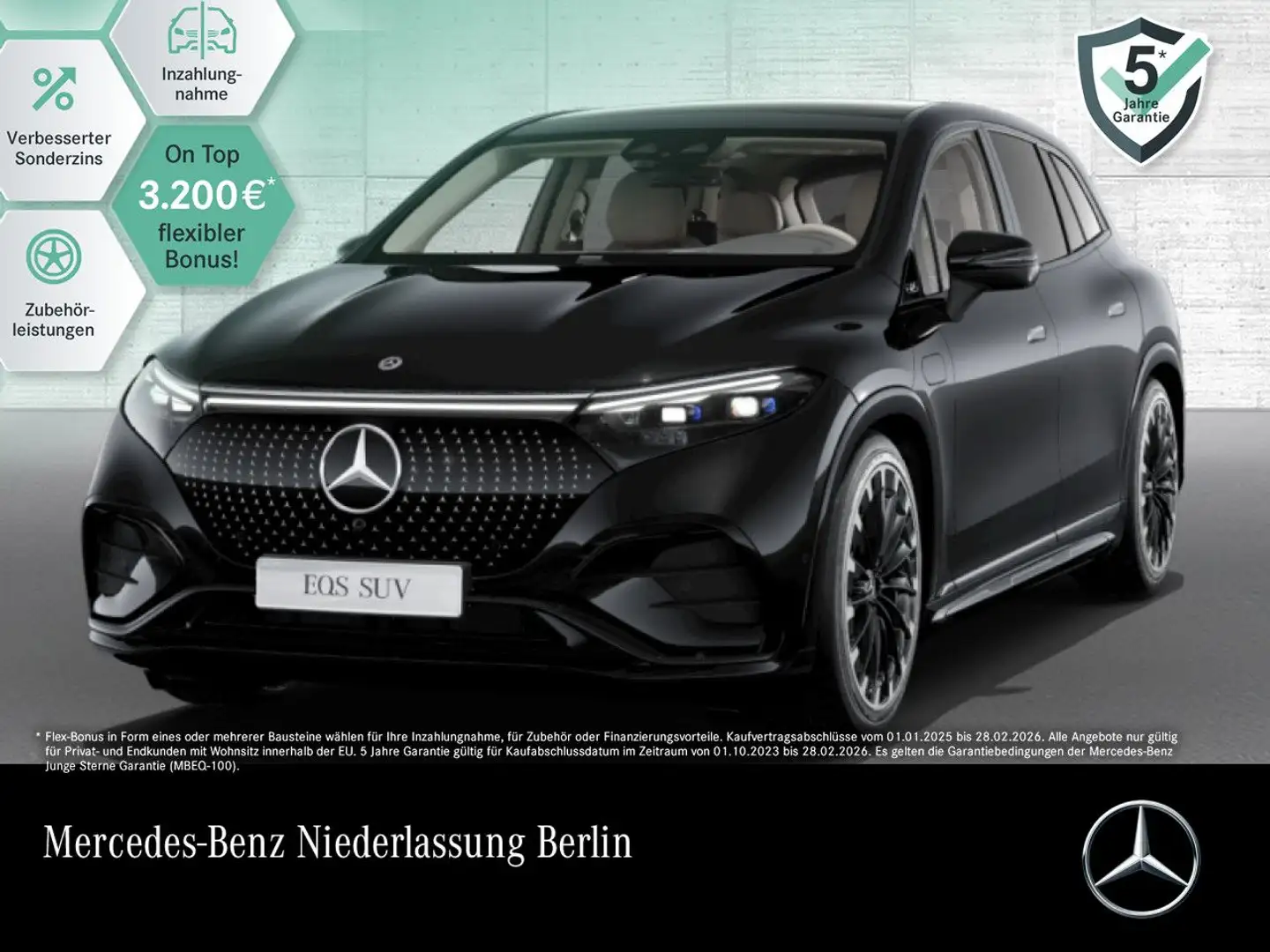 Mercedes-Benz EQS SUV EQS 450 SUV AMG Fahrass Fondent Pano Burmester HUD Schwarz - 1