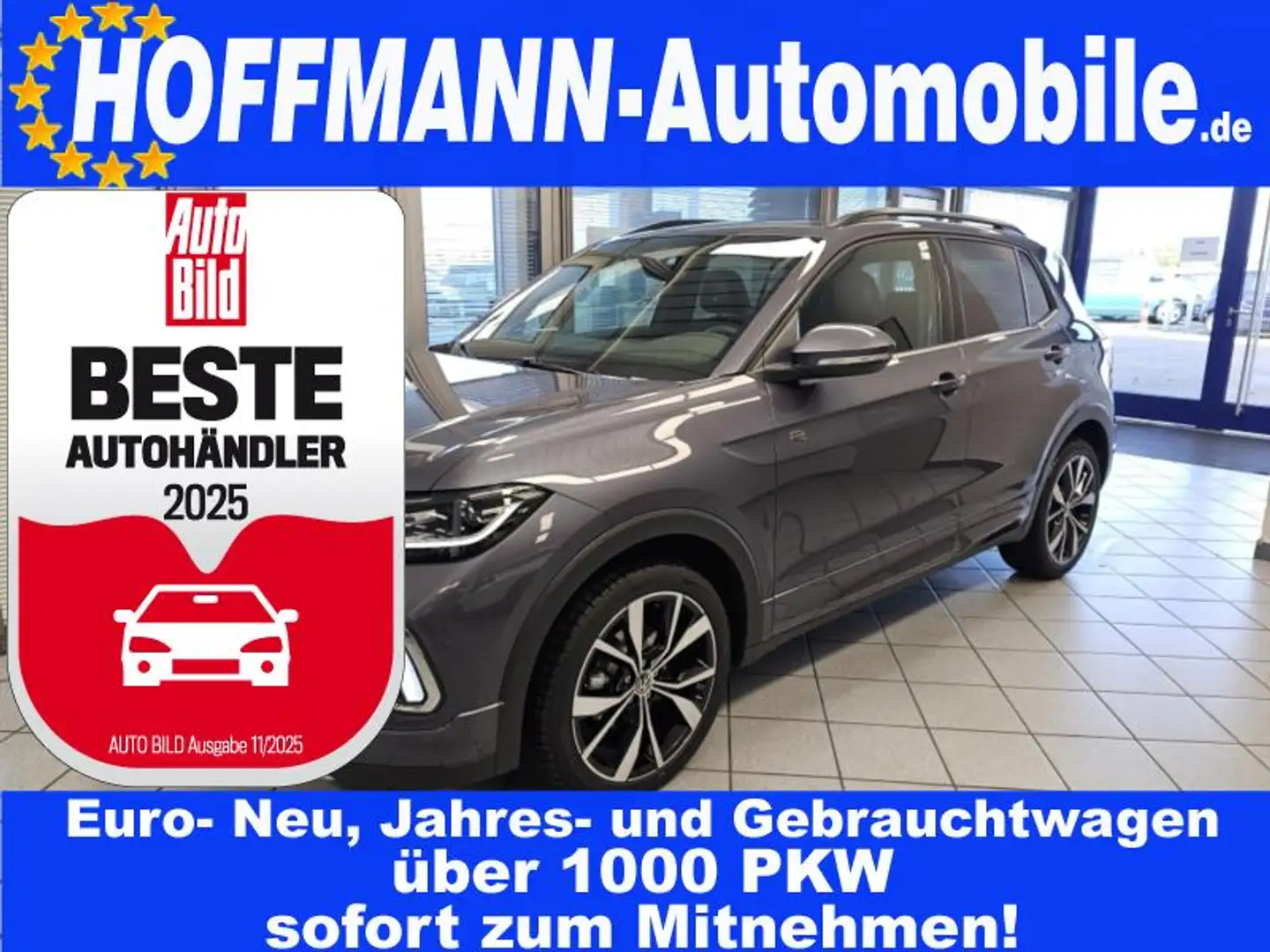 Volkswagen T-Cross R-Line AHK,Climatr.,Kamera,Sitzhzg.,met. Gris - 1