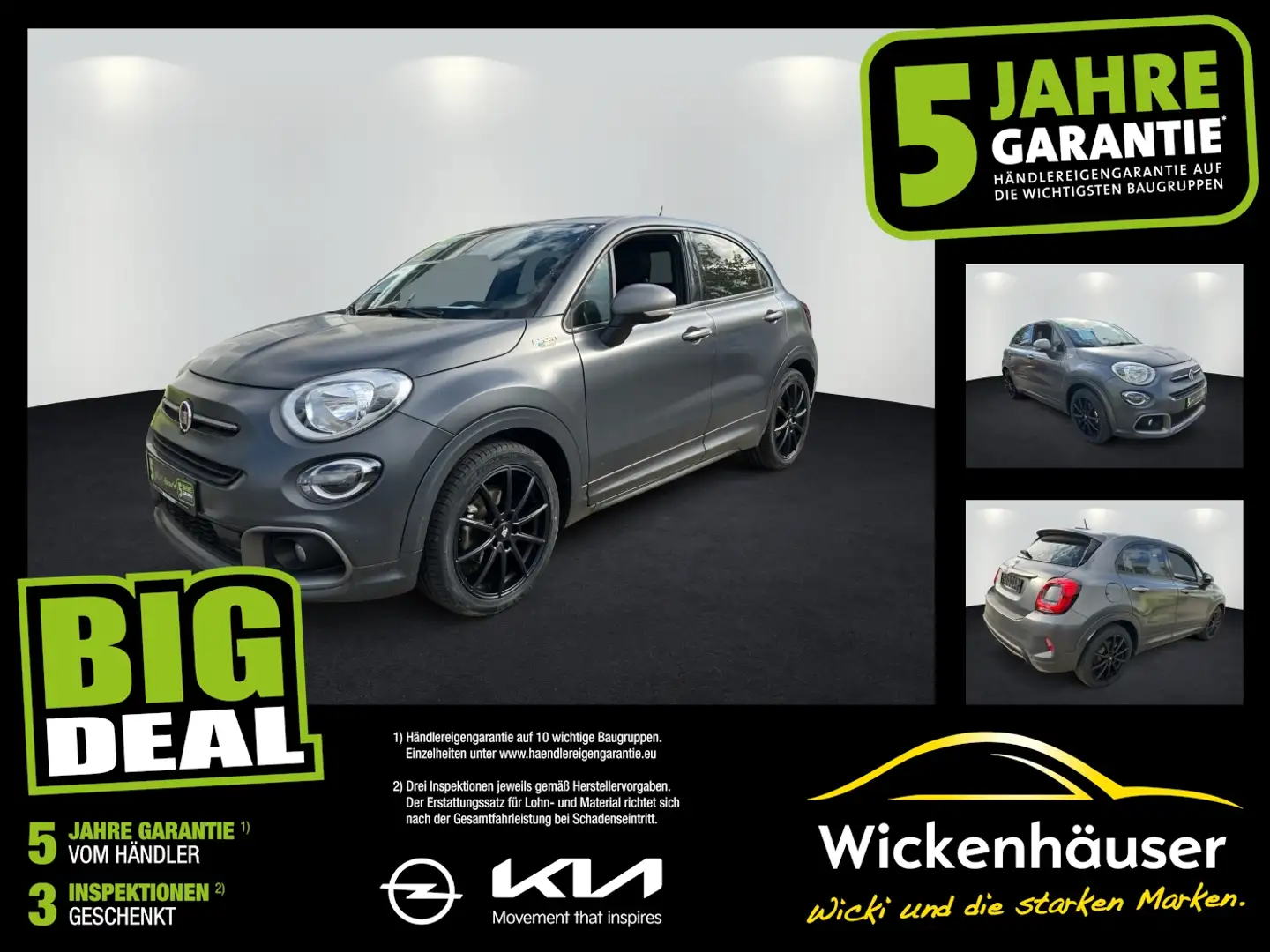 Fiat 500X 1.3 MultiJet Sport 8fach Navi LED Spurhalte Grau - 1