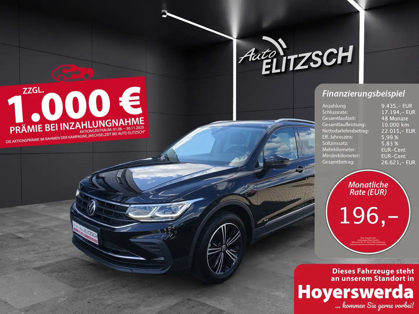 Volkswagen Tiguan TDI United MatrixLED HuD 360° Kamera Keyless AC... Schwarz - 1