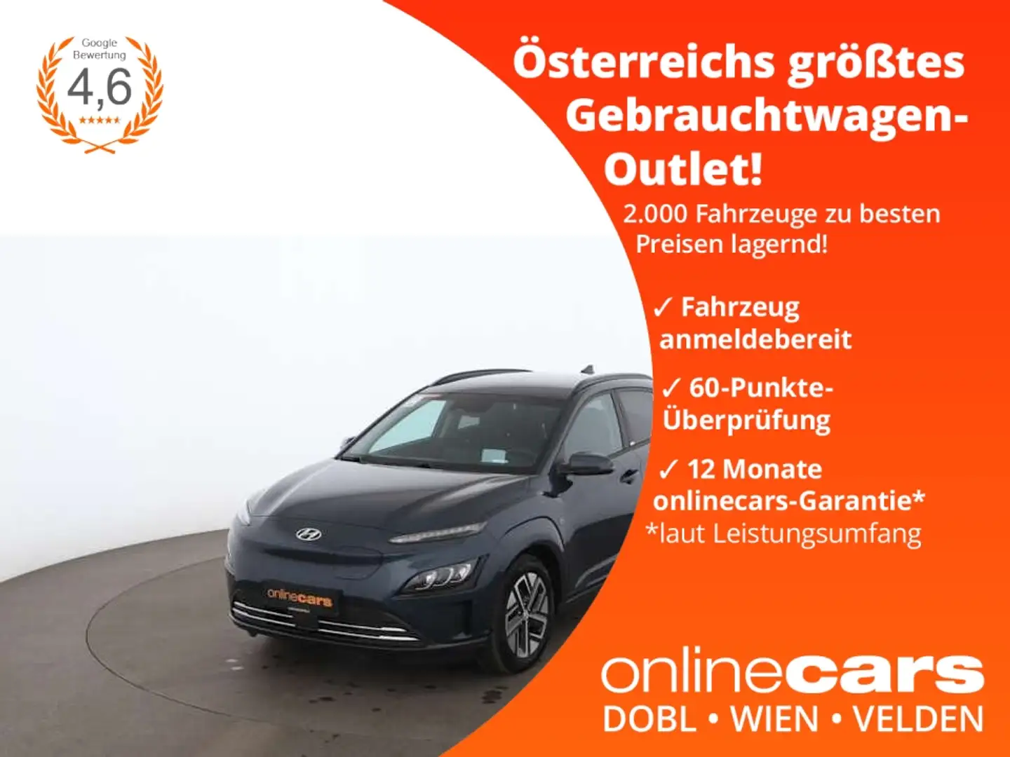 Hyundai KONA Prime Elektro 64kWh Aut LED HEAD-UP RADAR Blau - 1