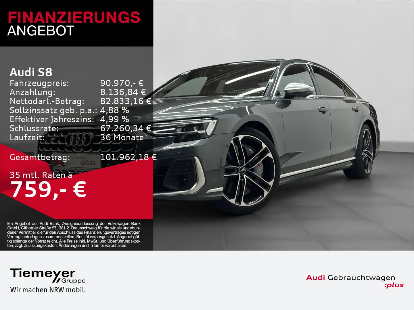 Audi S8 UPE176 LM21 PANO STANDH Grau - 1