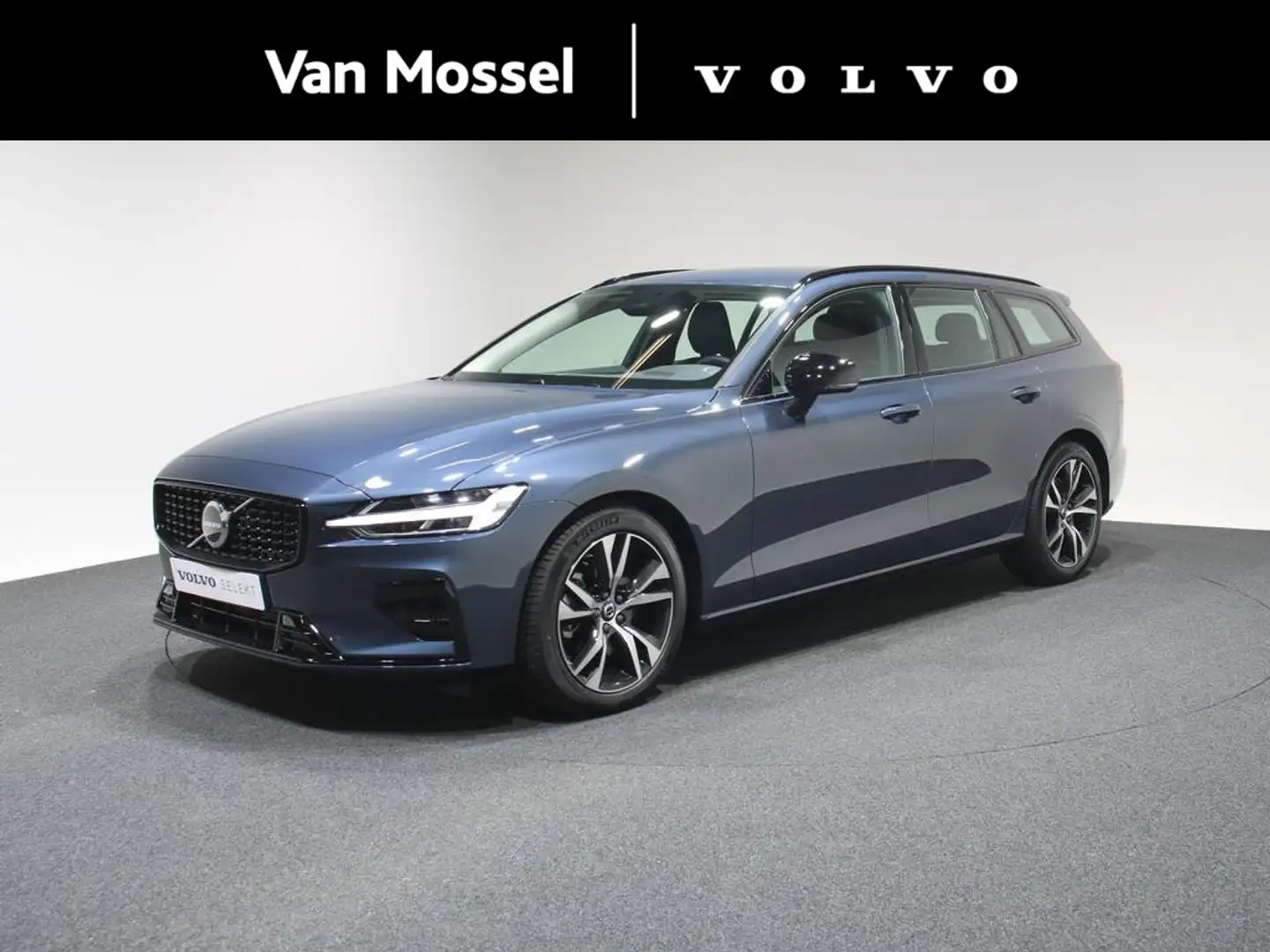 Volvo V60 B4 Plus Dark | Trekhaak | Navigatie | Leder | Elek Blu/Azzurro - 1