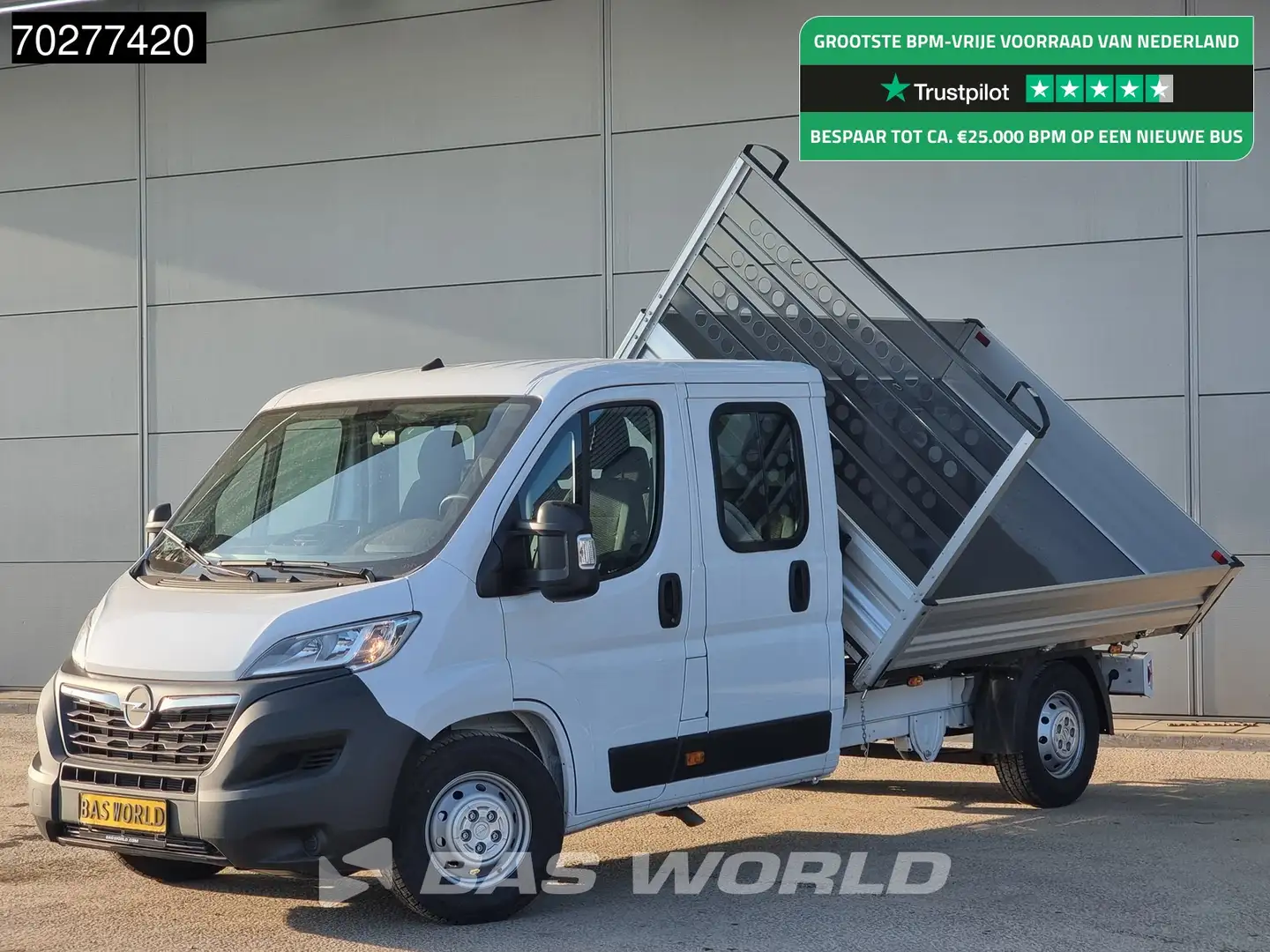 Opel Movano 140PK 3 zijdige Kipper Dubbel Cabine Trekhaak Airc Biały - 1