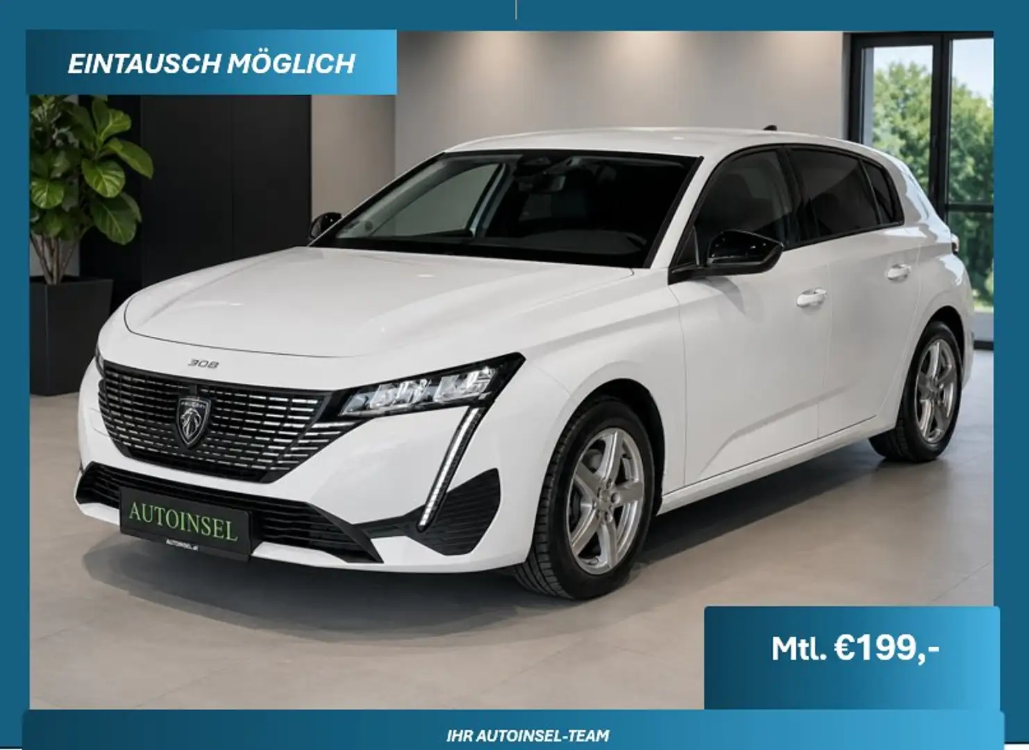 Peugeot 308 Allure Pack Aut. 360 Kamera+Ambiente+SR+WR Weiß - 1