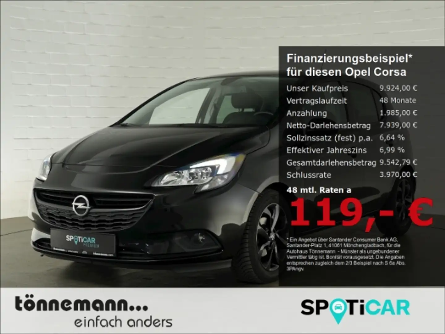 Opel Corsa E COLOR EDITION+SITZHEIZUNG+LENKRADHEIZUNG+PARKPIL Noir - 1