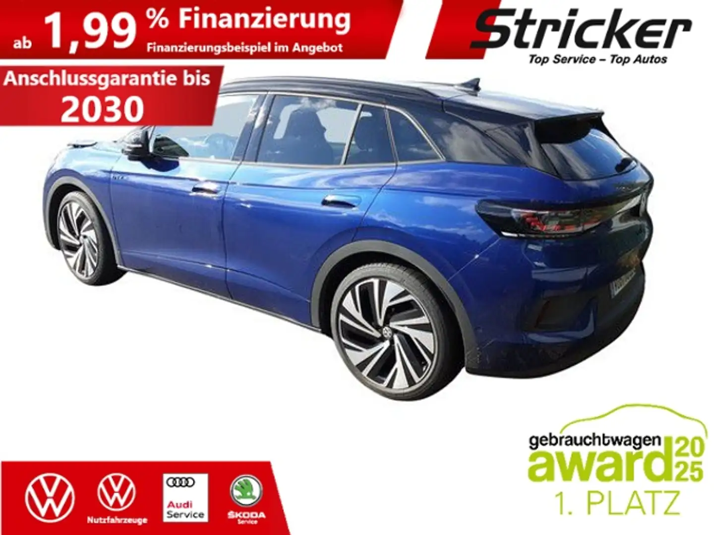 Volkswagen ID.4 GTX 250/77 253,-ohne Anzahlung AHK Pano Wärmepump Blau - 2