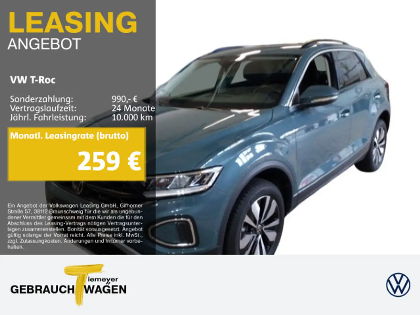 Volkswagen T-Roc 1.5 TSI DSG MOVE NAVI SITZH PDC+ LED Blau - 1