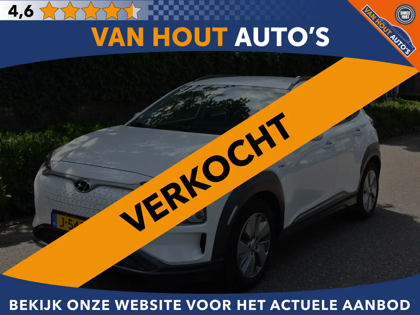 Hyundai KONA EV Comfort 64 kWh | 3-FASE | CAMERA | CARPLAY VERK Weiß - 1