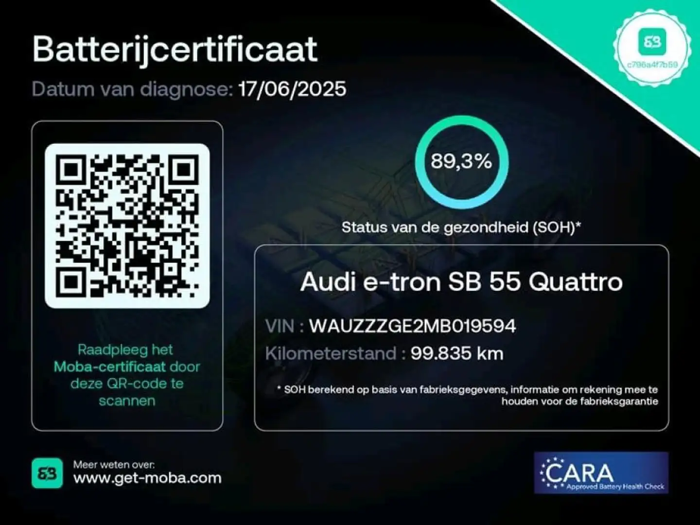 Audi e-tron Sportback 55 QUATTRO S-Edition 95 kWh 89% SOH 21In Gris - 1