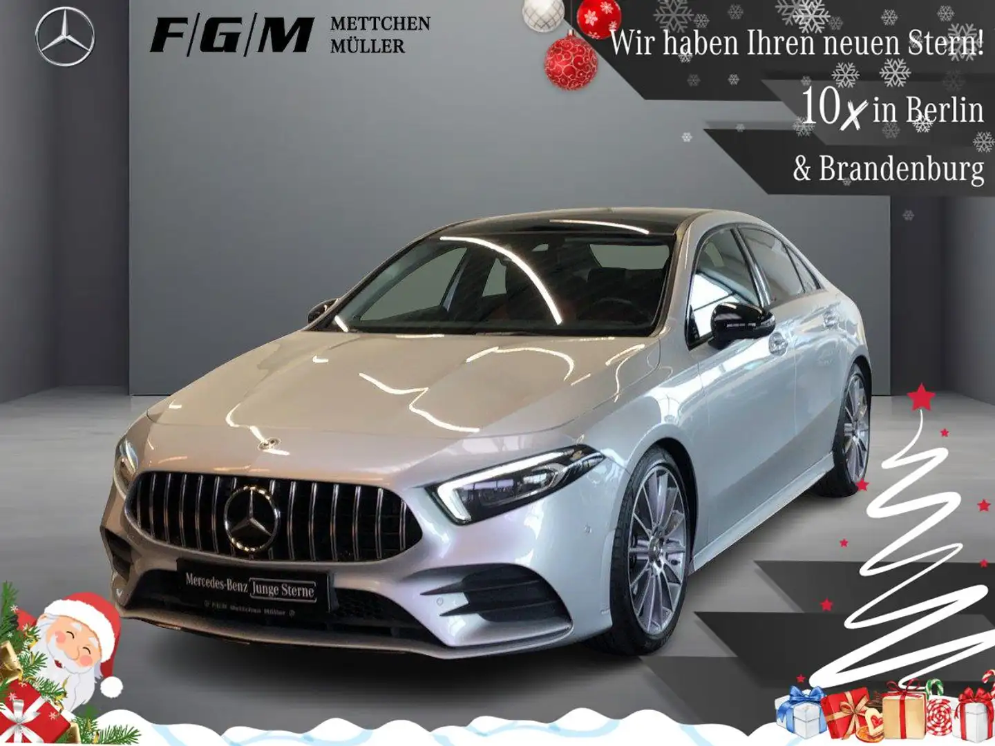 Mercedes-Benz A 250 4M AMG Line Burm|HeadUp|KeyGo|MBeam|S-Dach Argent - 1
