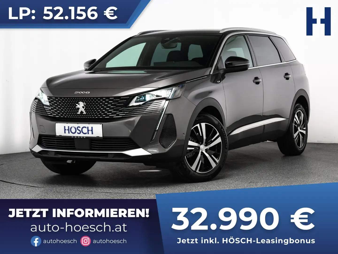 Peugeot 5008 1,2 PureTech 130 GT 7-Sitzer WIE NEU -37% Grau - 1
