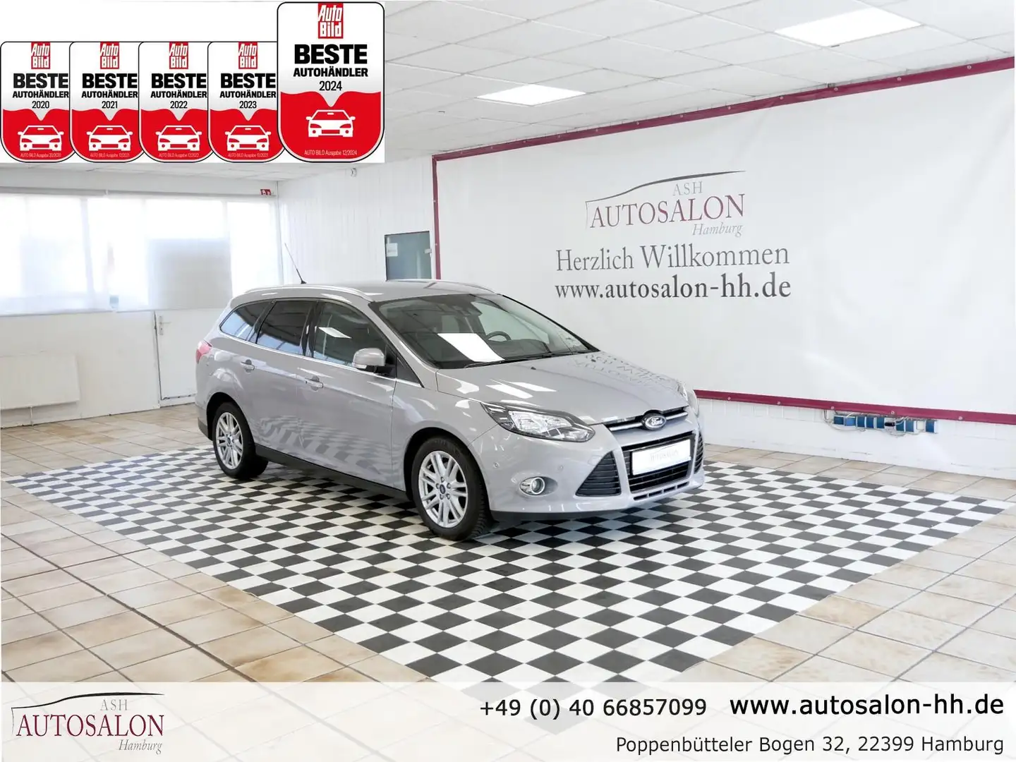 Ford Focus Turnier Titanium*2Vorb*Servicege*Kamera*Teil-Leder Silber - 1