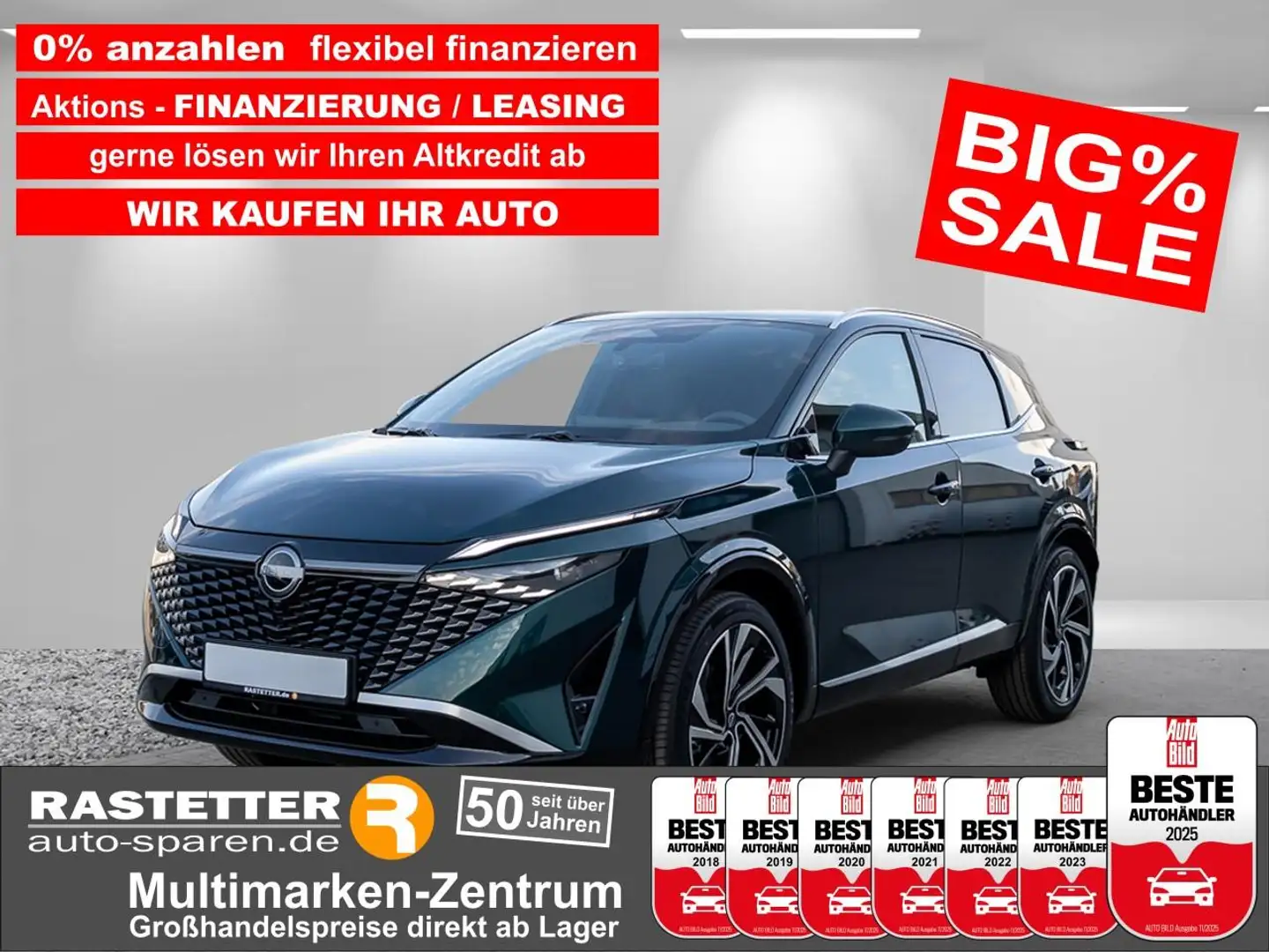 Nissan Qashqai tekna Plus facelift+Leder+Pano+20Z+ProPILOT+Bose+M Vert - 1