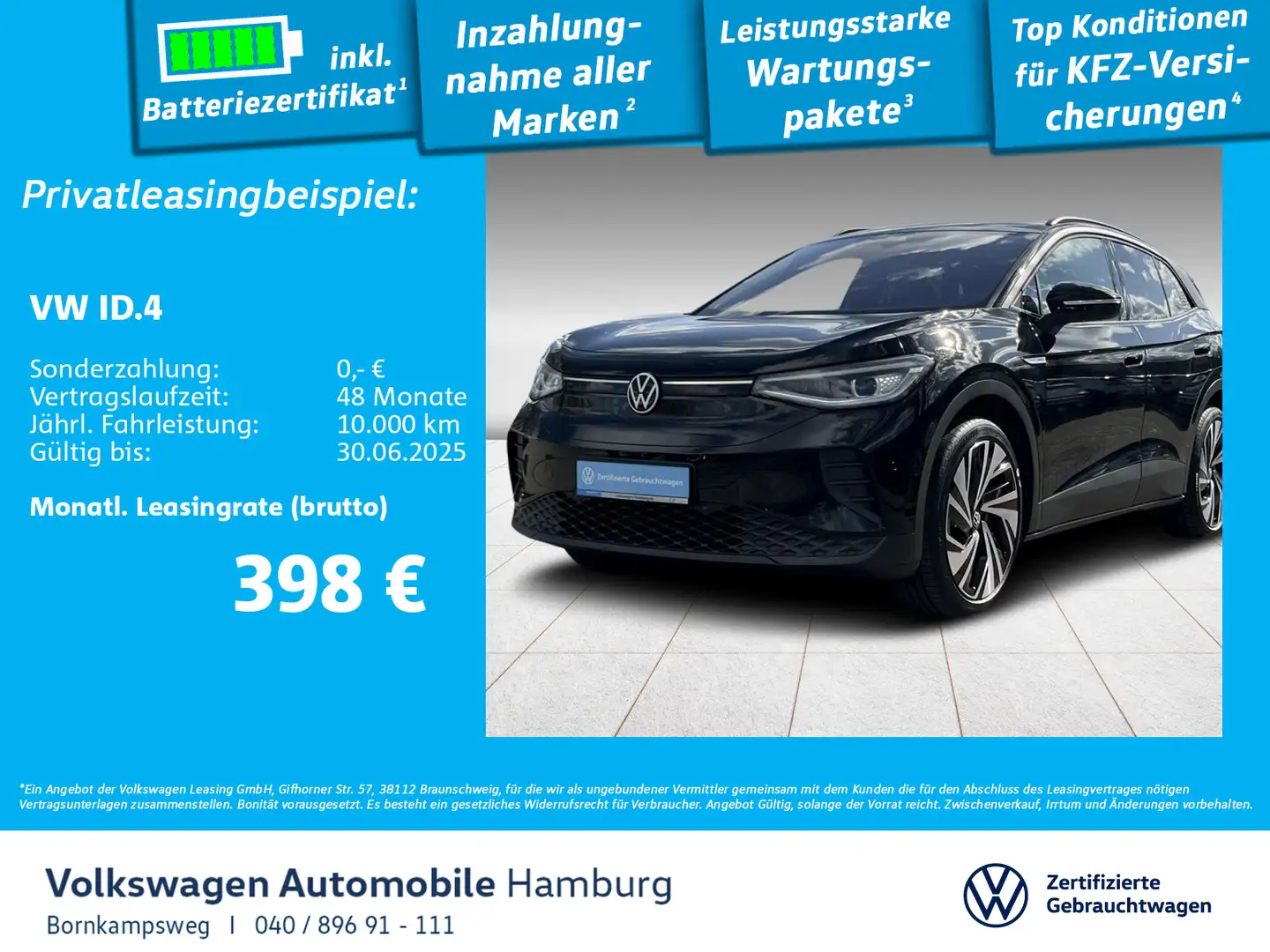 Volkswagen ID.4 Pro Performance 77 kW IQ.Light Navi Kamera Nero - 1