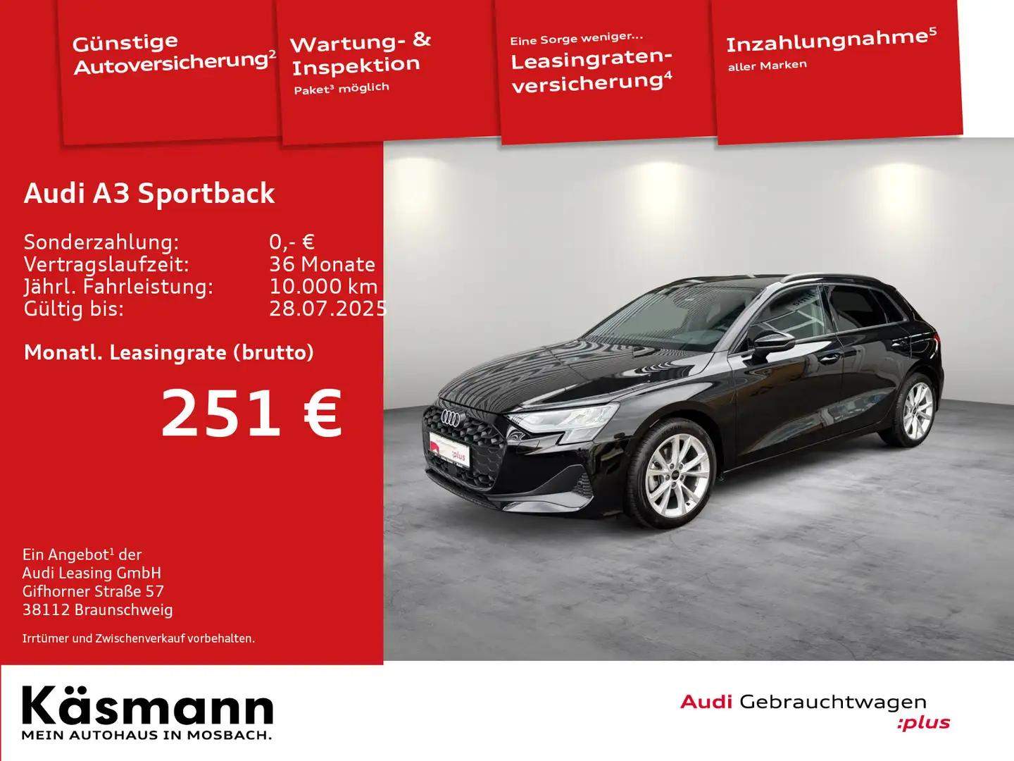 Audi A3 30TFSI HUD SONOS NAV SPORTSITZe Schwarz - 1