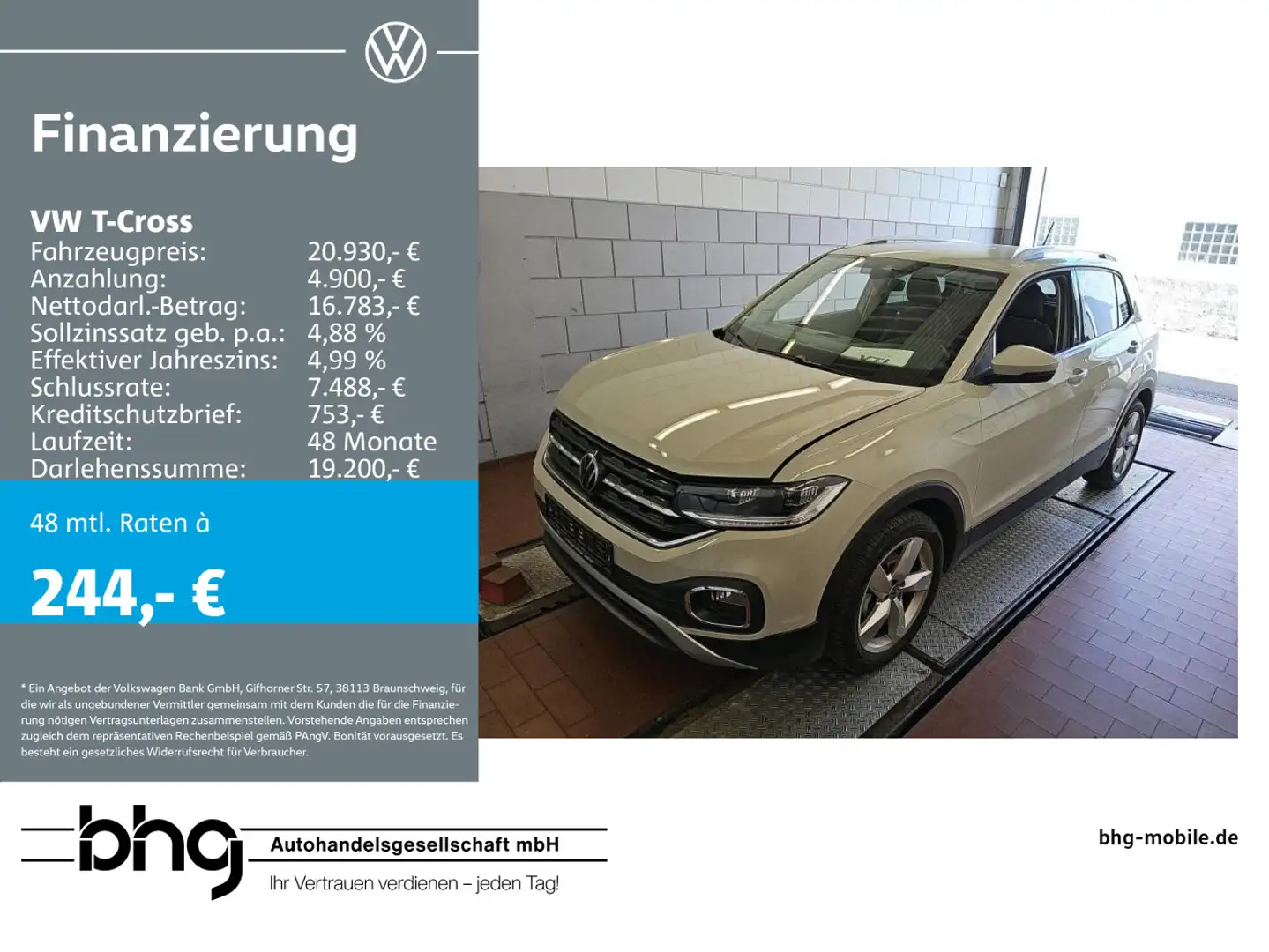 Volkswagen T-Cross 1.0 TSI OPF Style Front-Lane-Assist Ligh Grijs - 1