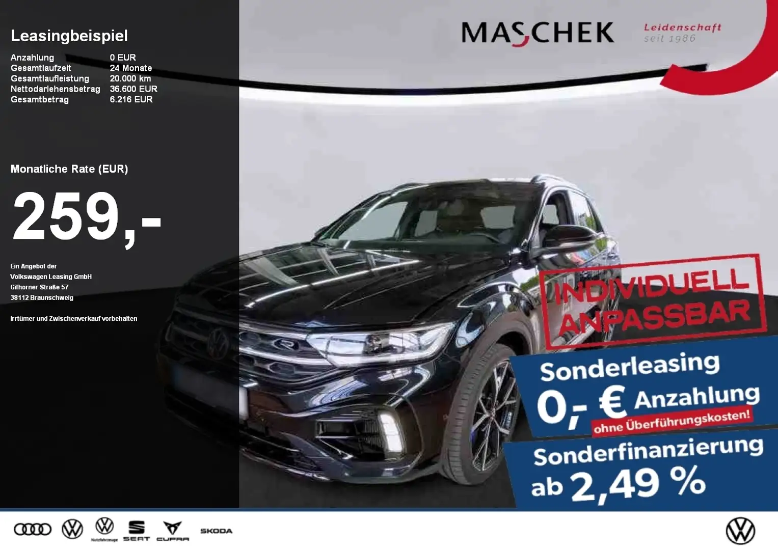Volkswagen T-Roc R Sonderleasing *AKRAPOVIC* Beats DCC Schwarz - 1