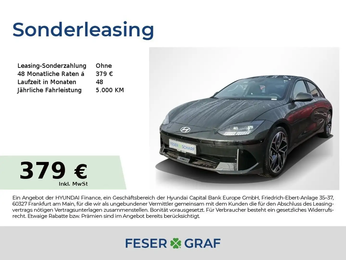 Hyundai IONIQ 6 UNIQ-PAKET LEDER NAVI KAMERA MATRIX-LED Grün - 1