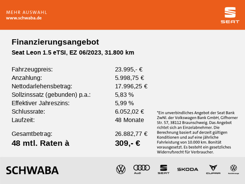 SEAT Leon 1.5 eTSI DSG *LED*ACC*KAM*NAVI*Sportpak* — photo 4