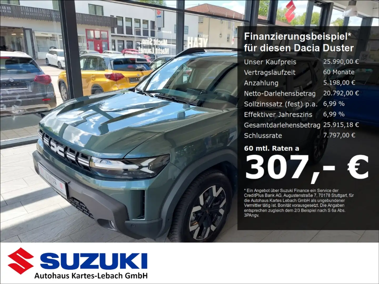 Dacia Duster III TCe 130 Extreme 4x4 1.2 Mild-Hybrid Kam Allwet Grün - 1