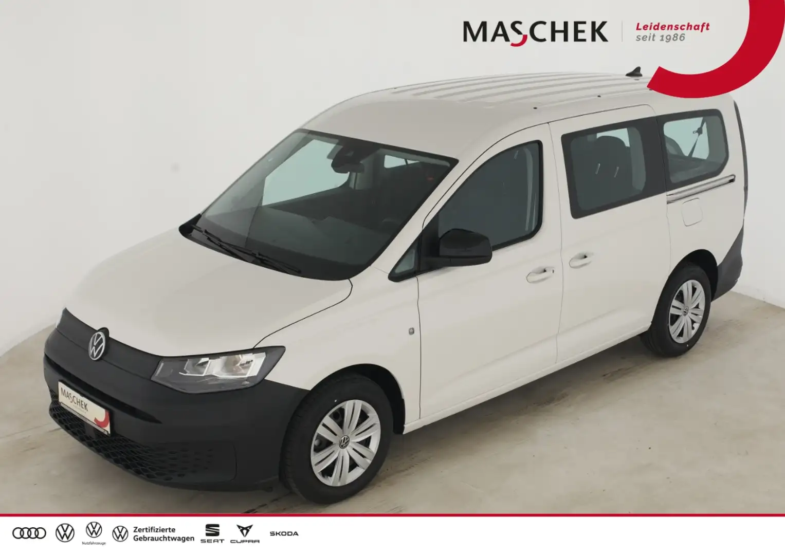 Volkswagen Caddy Maxi 5-Sitzer 2.0 TDI AHK App-Connect Kamera Clima Weiß - 1