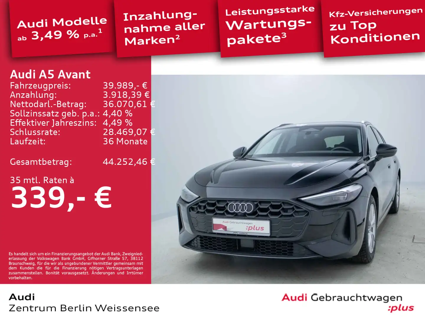 Audi A5 TFSI 110 kW S-TRO*LED*NAVI*AHK*ACC*RFK* Schwarz - 1