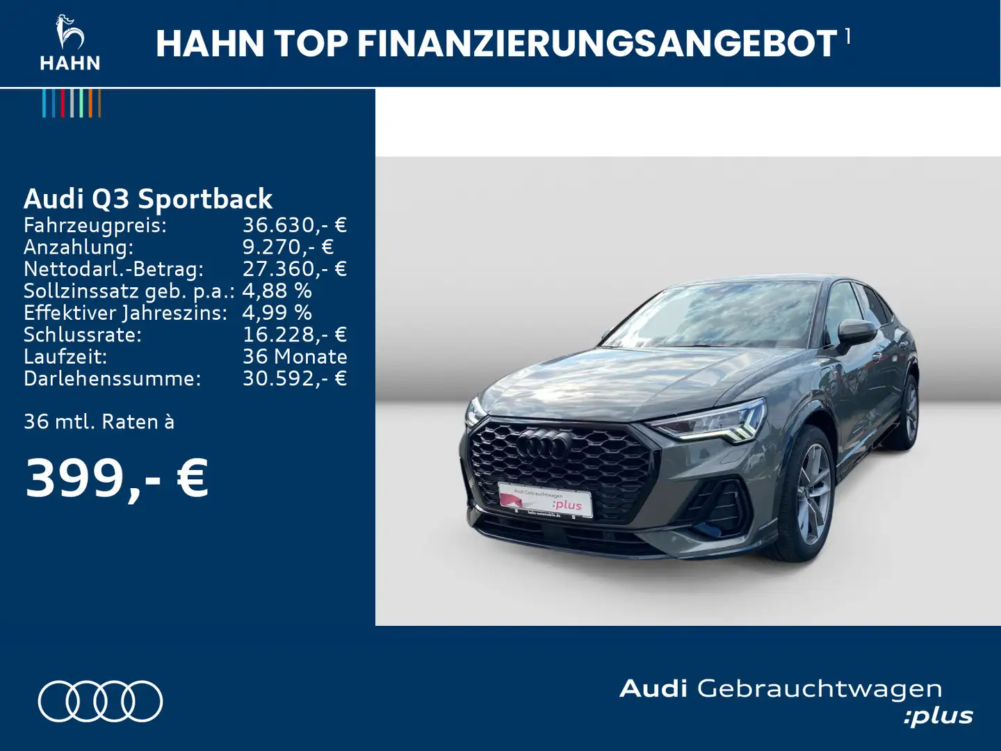 Audi Q3 45TFSIe S tronic S line Virtual Mat Grau - 2