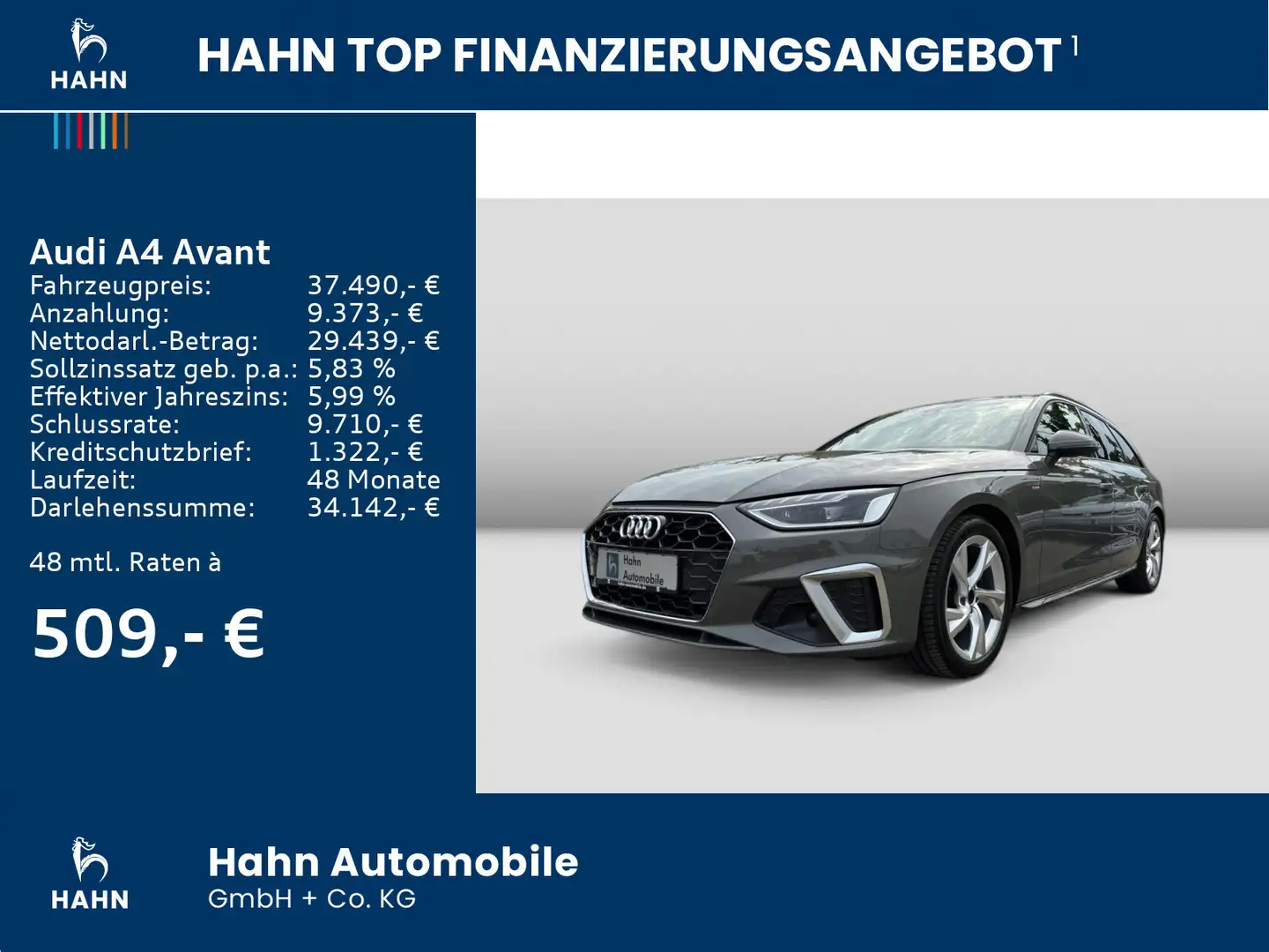 Audi A4 35 2.0TFSI S-trc S line AHK Cam LED ACC Grau - 2