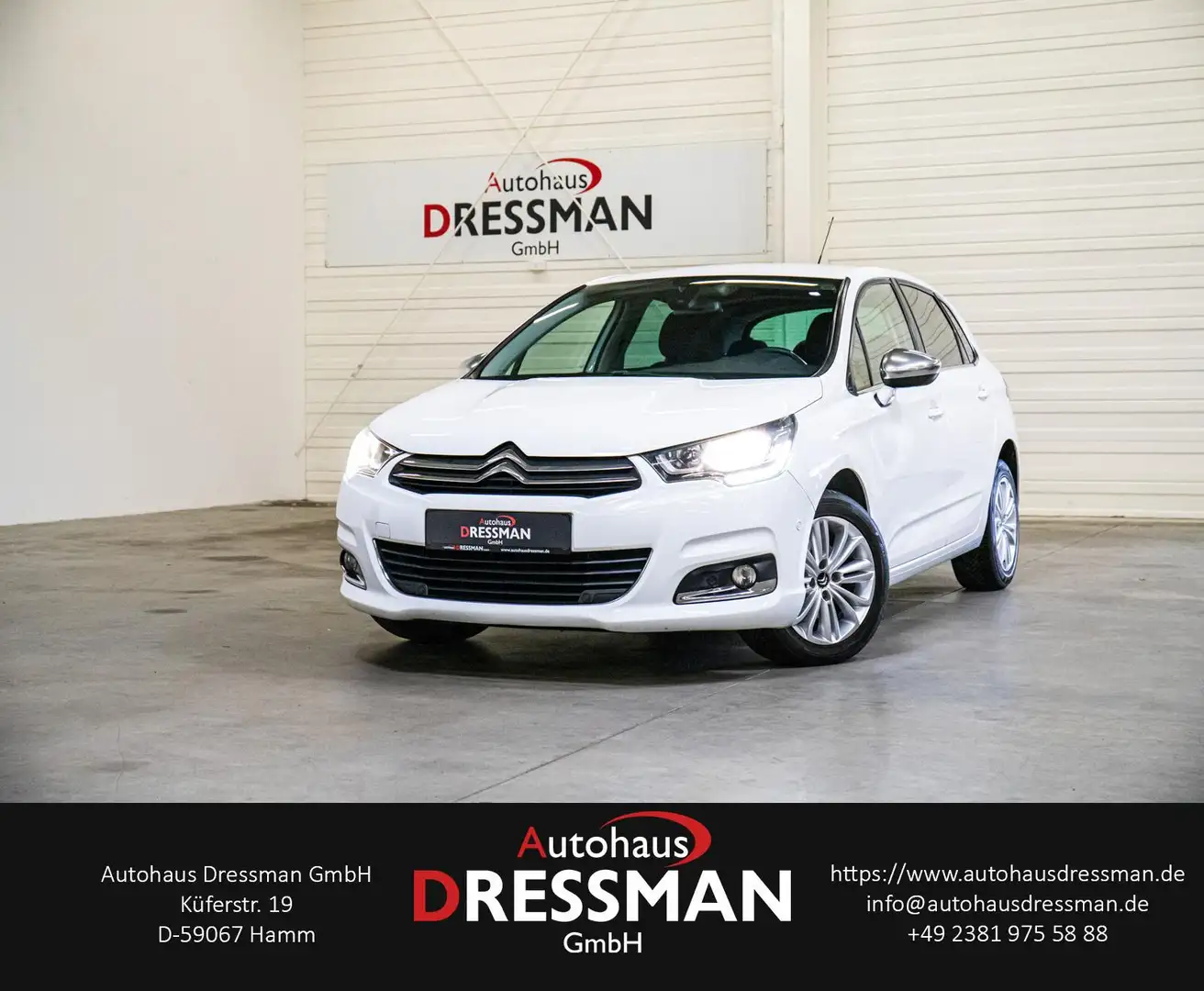 Citroen C4 1.6 Blue-HDI FAP Selection NAVI KLIMAAUT. PDC Weiß - 1