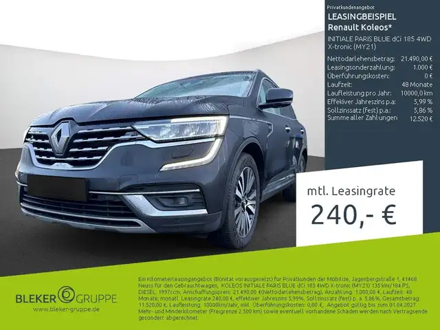 Renault Koleos INITIALE PARIS BLUE dCi 185 4WD X-tronic (MY21)