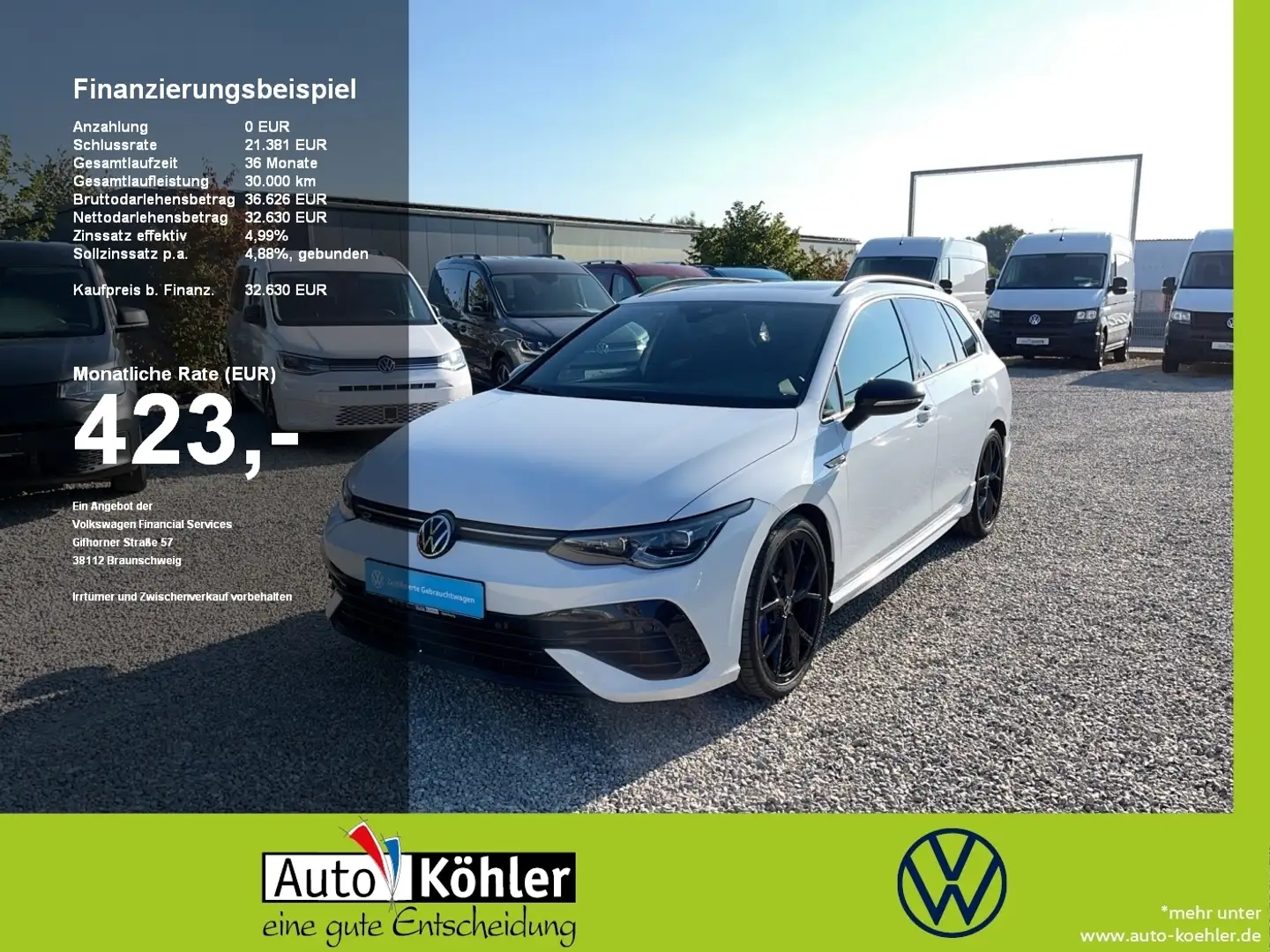 Volkswagen Golf Variant R DSG Panorama-Schiebedach Matrix Weiß - 1