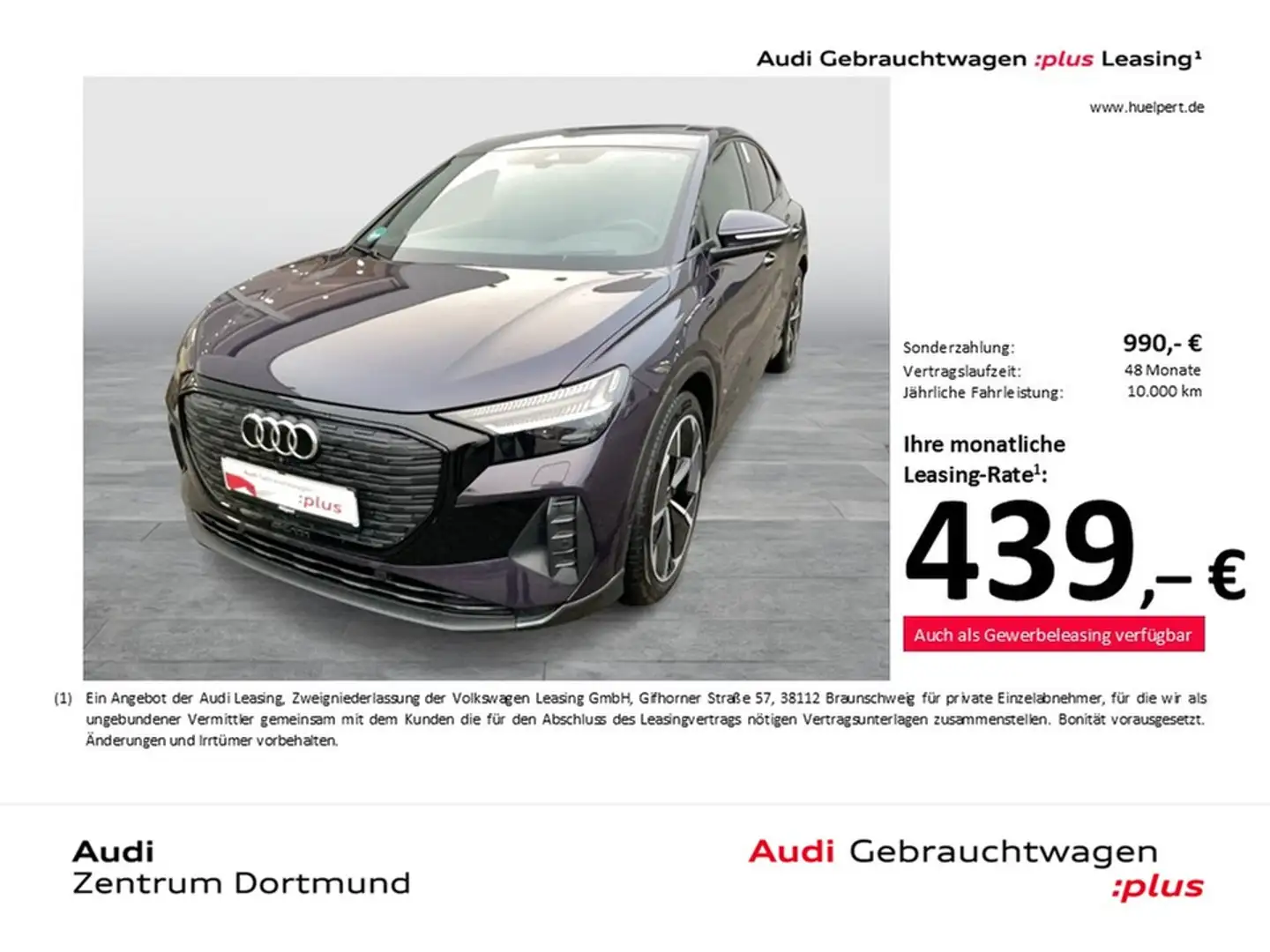 Audi Q4 e-tron Sportback 45 quattro S LINE AHK LM21 Violett - 1