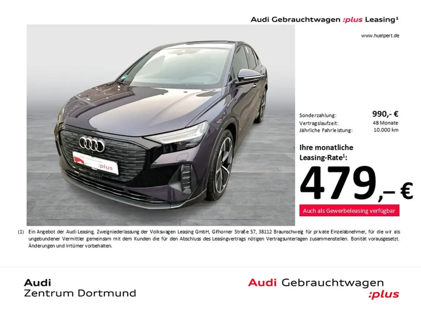 Audi Q4 e-tron Sportback 45 quattro S LINE AHK LM21 Violett - 1