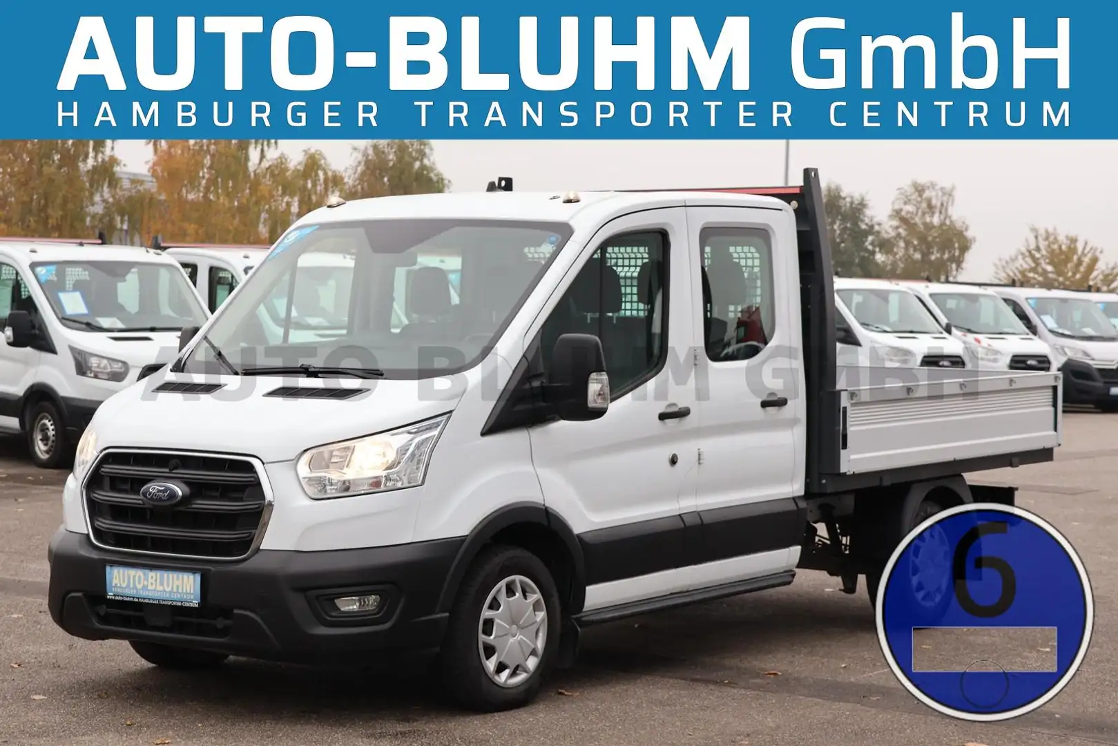 Ford Transit 310-EB Doka L2 + AHK 2.5T Klima 7-Sitze Blanc - 1