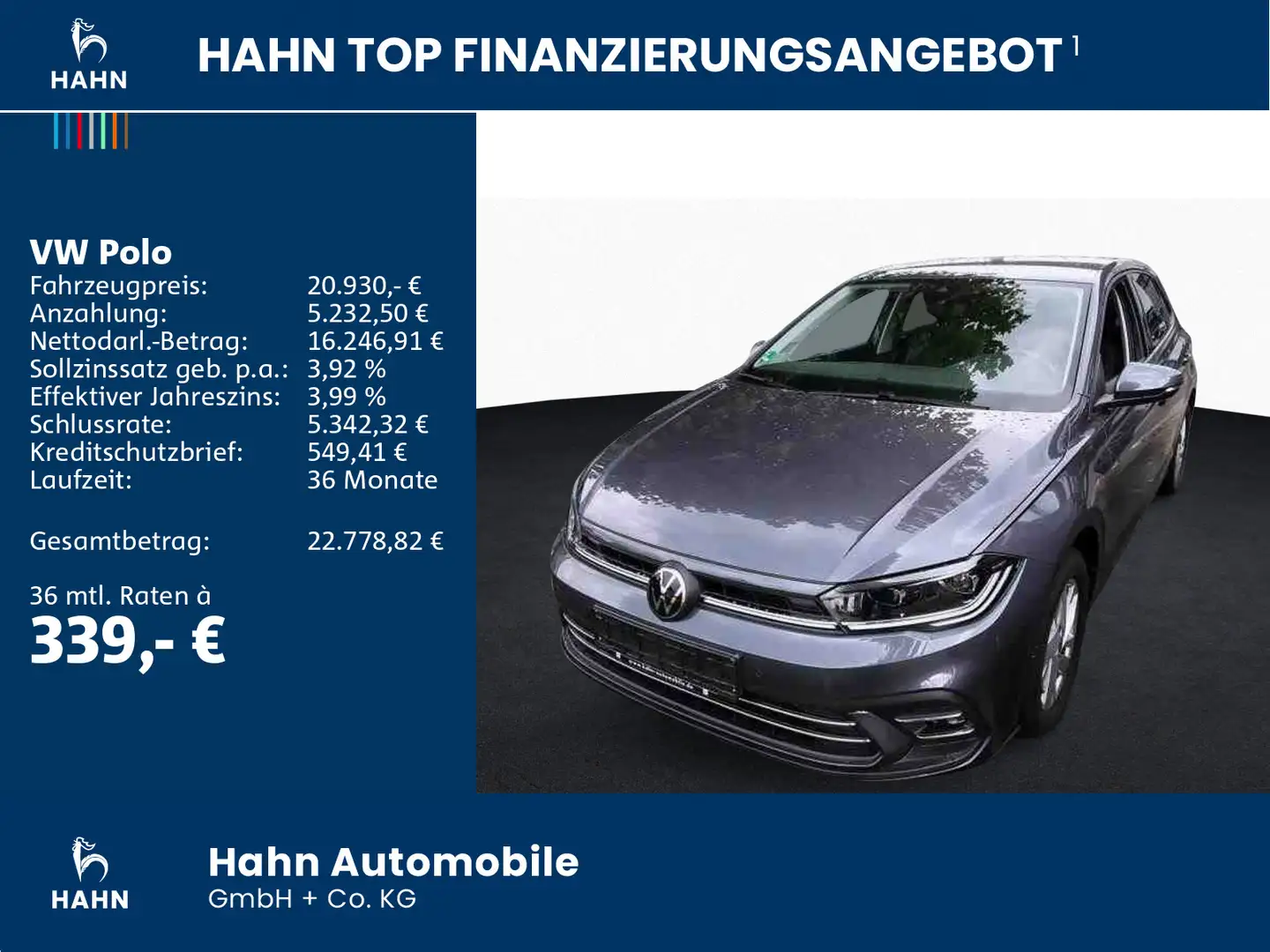 Volkswagen Polo 1.0TSI DSG Style Matrix PDC Sitzhzg APP DAB Grau - 2