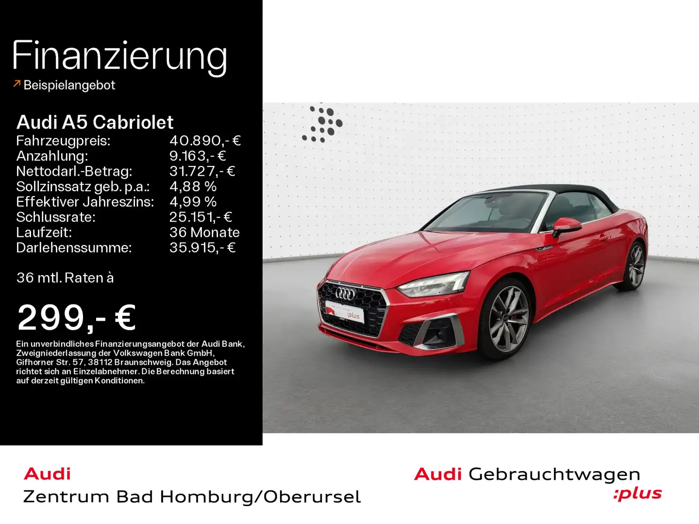 Audi A5 40 TDI quattro S line*Navi*Matrix*H Rojo - 1