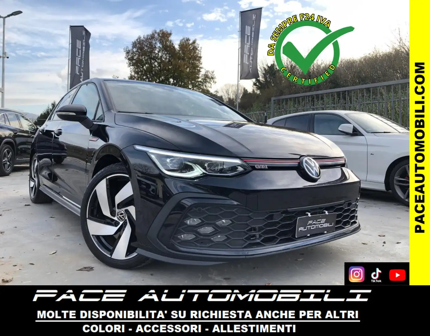 Volkswagen Golf GTI ACC NAVI LED KAMERA PDC USB 18" APPLE BLACK PACK Nero - 2