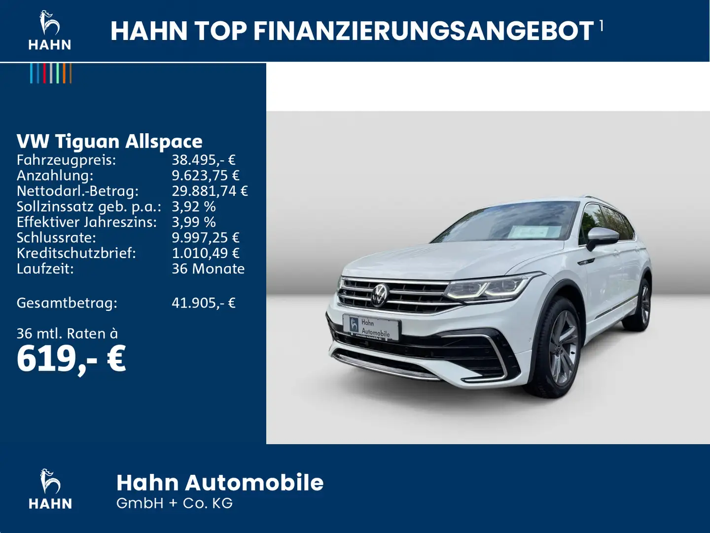 Volkswagen Tiguan Allspace 2.0TSI DSG 4Mo R-Line DCC Standh Weiß - 2