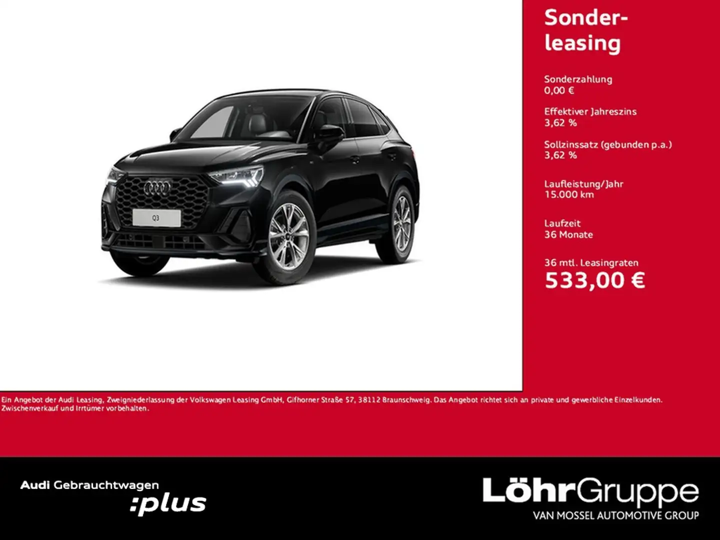 Audi Q3 Sportback 35 TDI S line Schwarz - 1