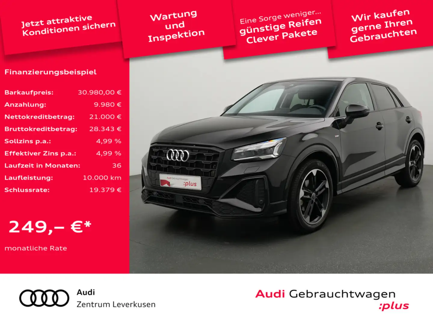 Audi Q2 35 S line S tronic PANO MATRX KAM SHZ PDC Schwarz - 1