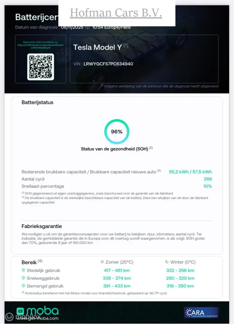 Tesla Model Y SOH96% RWD 58 kWh AUTOIPILOT Pearl White 20inch in Weiß - 2