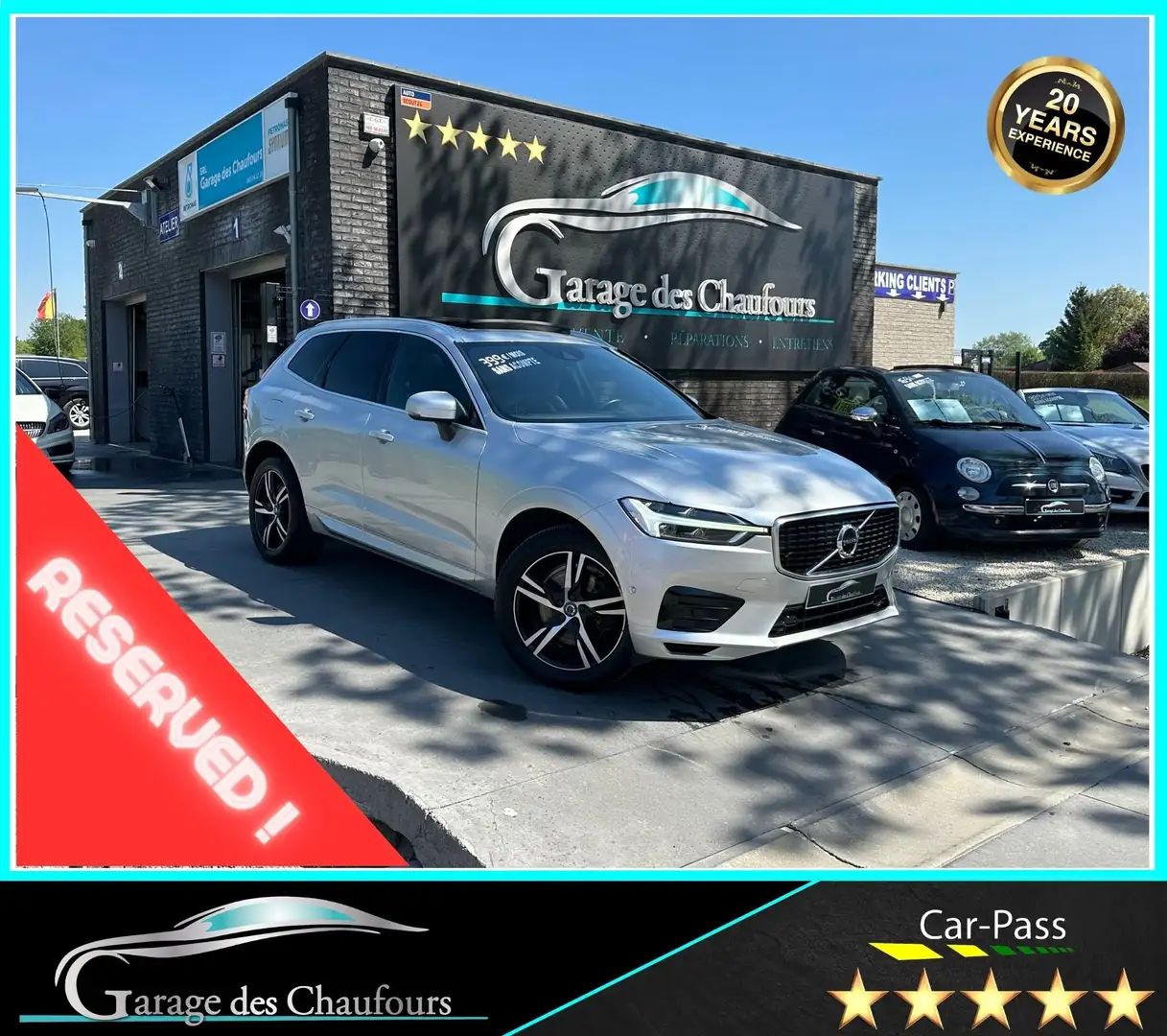 Volvo XC60 2.0 D4 - ! R-Design ! - 1er Propr. - CarPlay - E6d Gris - 1