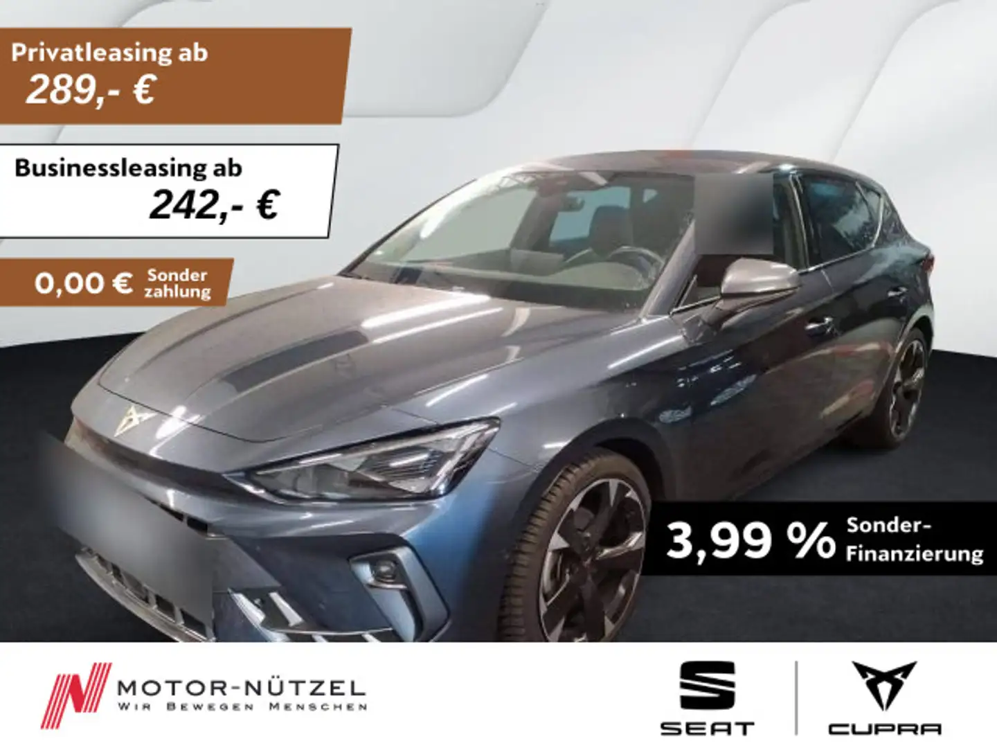 CUPRA Leon 2.0 TDI DSG LED+NAVI+APP+ACC+SHZ+RFK+NSW+VC Grau - 1