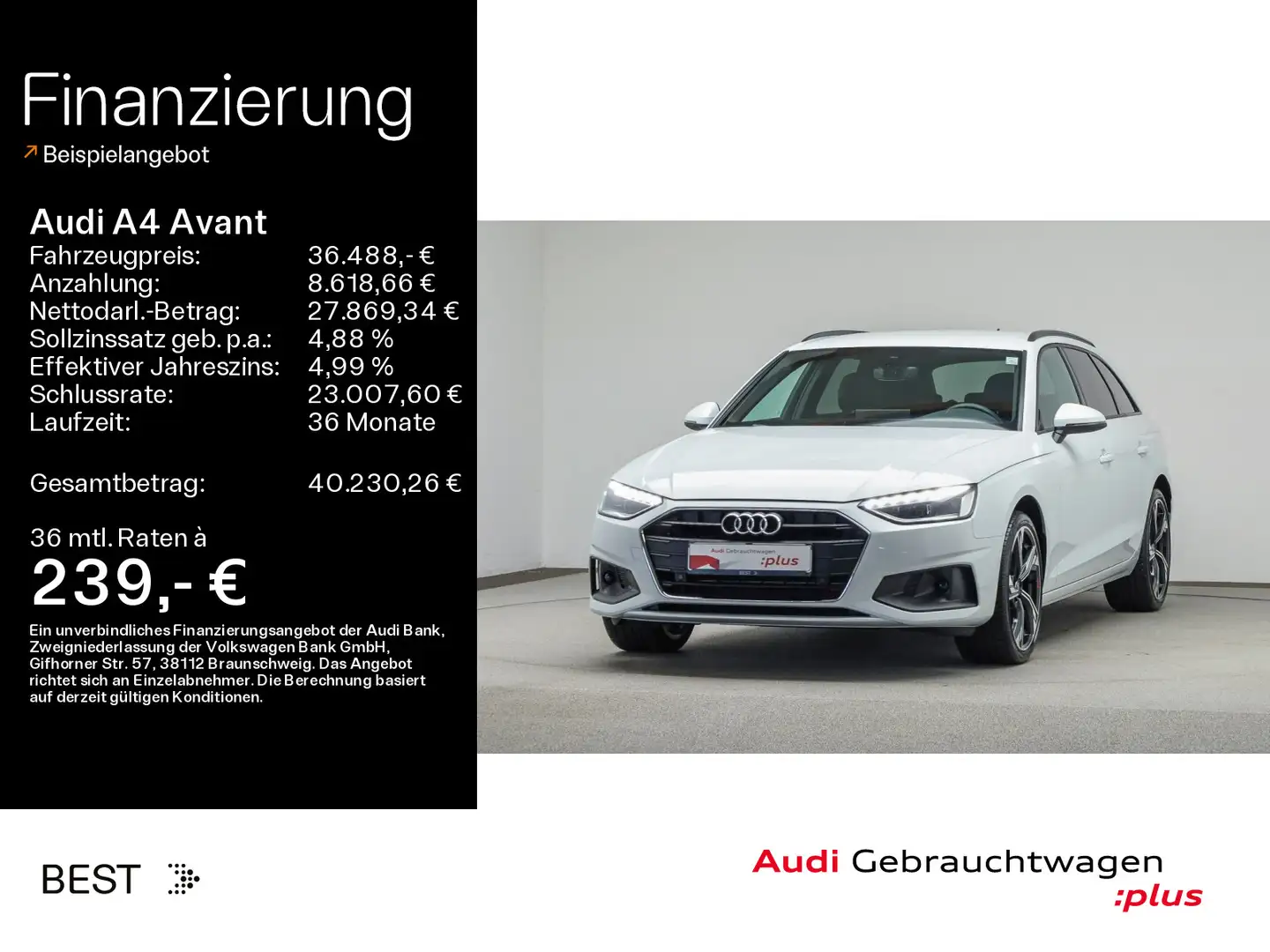 Audi A4 35 TDI S line B&O*LED*Navi*virtual Weiß - 1