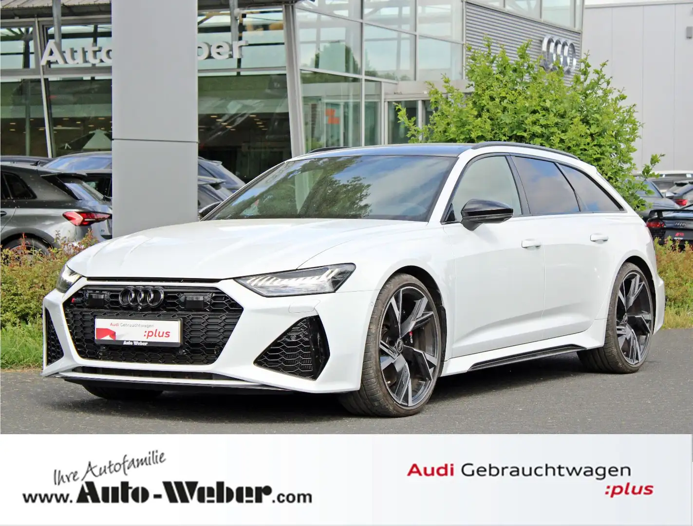 Audi RS6 Avant BLACK AHK PANO LASER HUD 280km/h LUFT Weiß - 1