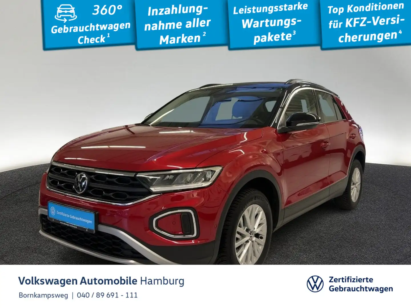 Volkswagen T-Roc 1.5 TSI Life DSG Navi Klima Rückf.kamera Rot - 1