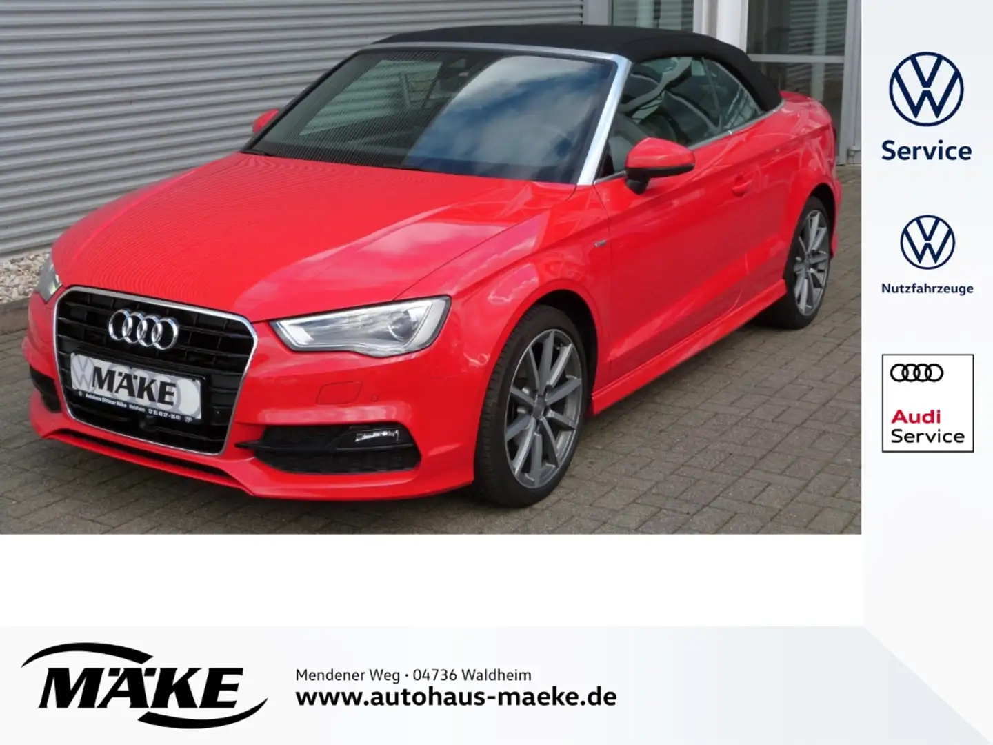 Audi A3 Cabriolet 1.4 TFSI DSG, S-Line, ACC, SHZ, Audi Sou Rot - 1