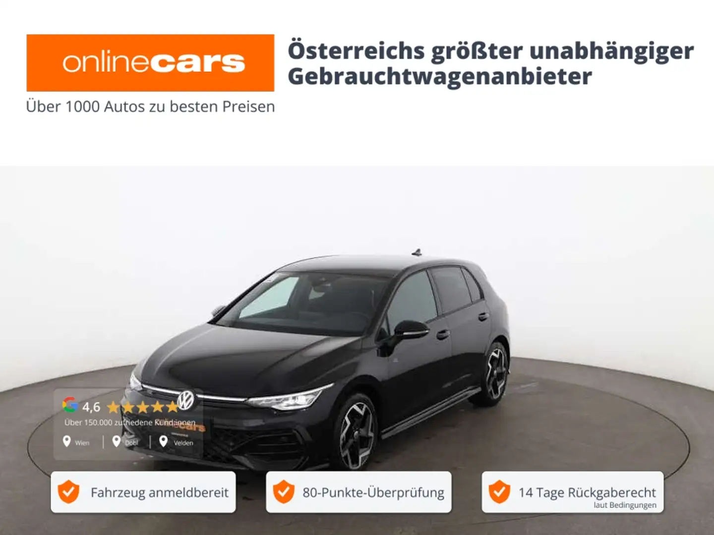 Volkswagen Golf VIII 2.0 TDI R-Line Aut LED 360-CAM RADAR Schwarz - 1
